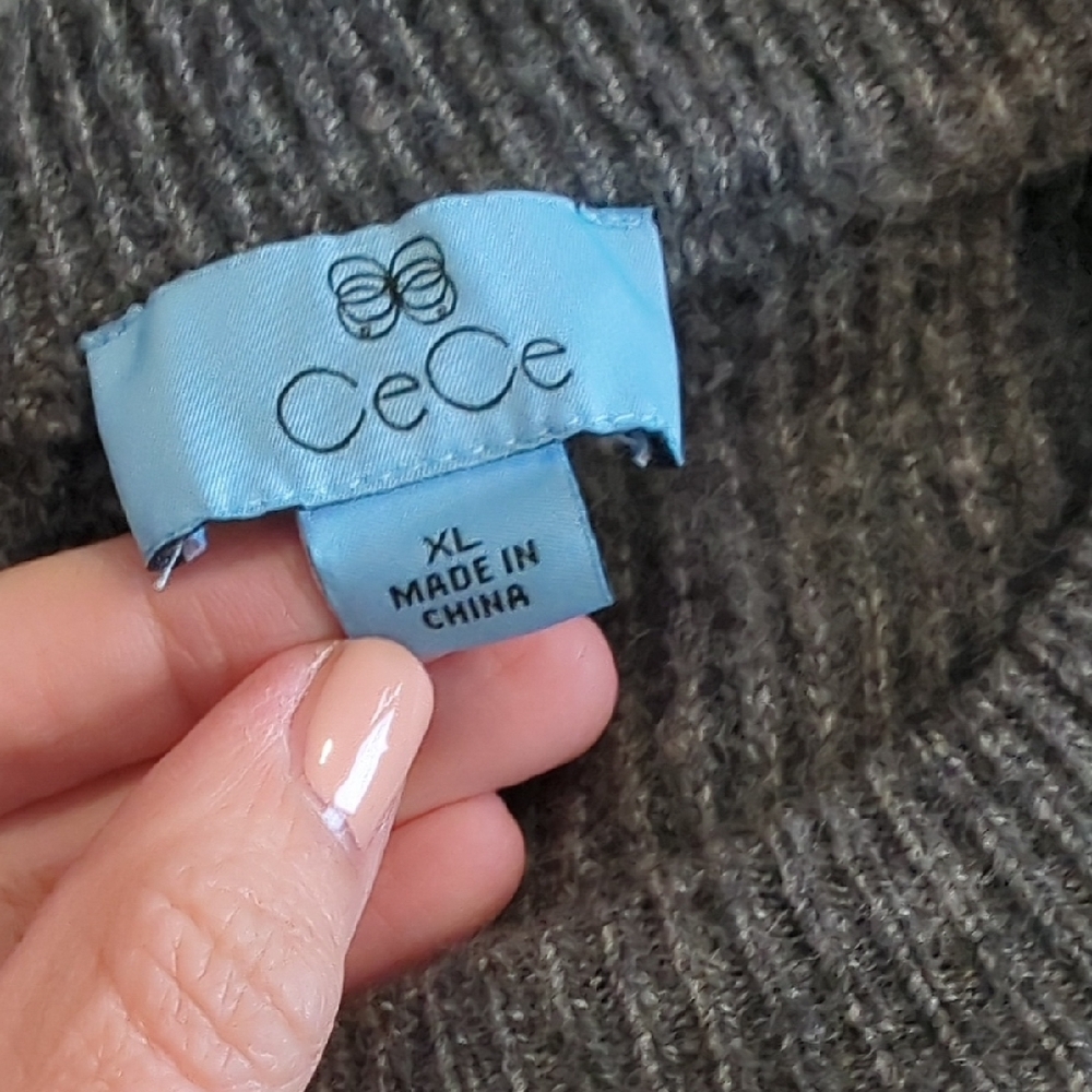 CeCe Charcoal Sequin Women's Sweater - Picture 2 of 2